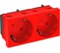 Розетка двойная OBO Bettermann 2x2К+3 под углом 33 шторки 16А 250В (45x90 мм - 2 модуля Modul45) красная 6120108 1