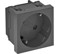 Розетка одинарная OBO Bettermann 2К+3 под углом 33 шторки 16А 250В (45x45 мм - 1 модуль Modul45) черная 6120081