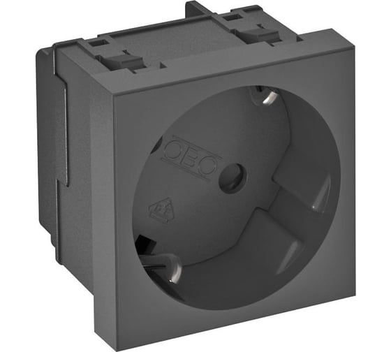 Розетка одинарная OBO Bettermann 2К+3 под углом 33 шторки 16А 250В (45x45 мм - 1 модуль Modul45) черная 6120081 1