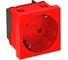 Розетка OBO Bettermann 2К+3 под углом 33 шторки 16А 250В (45x45 мм - 1 модуль Modul45) красная 6120078 1