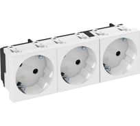 Розетка тройная OBO Bettermann 3x2К+3 под углом 33 шторки 16А 250В (45x135 мм - 3 модуля Modul45) белая 6120123