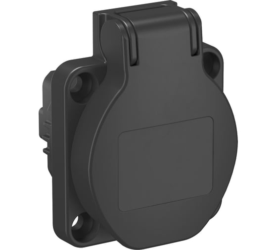 Розетка силовая 0 OBO Bettermann с крышкой, IP44, 16А, 250В (для блока питания VH 50x61 мм) черная 6109873