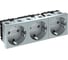 Розетка силовая 0 тройная OBO Bettermann 3x2К+З, 3 модуля Modul45, 45x135 мм, со шторками, 16А 250В цвет алюминиевый лак 6120052 1