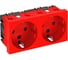 Розетка силовая 0 с кодом двойная OBO Bettermann 2x2К+З, 2 модуля Modul45, 45x90 мм, со шторками, 16А 250В красная 6120294 1