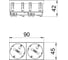 Розетка с кодом (с блокировкой) двойная OBO Bettermann 2x2К+З, 45x90 мм, со шторками, 33, 16А, 250В, красная 6120304 2