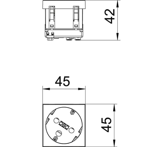 Розетка с кодом (с блокировкой) одинарная OBO Bettermann 2К+З, 45x45 мм, со шторками, 33, 16А, 250В, красная 6120302