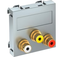 Розетка мультимедийная OBO Bettermann Audio-Video, 1 модуль Modul45, 45x45 мм, цвет алюминиевый лак 6105168