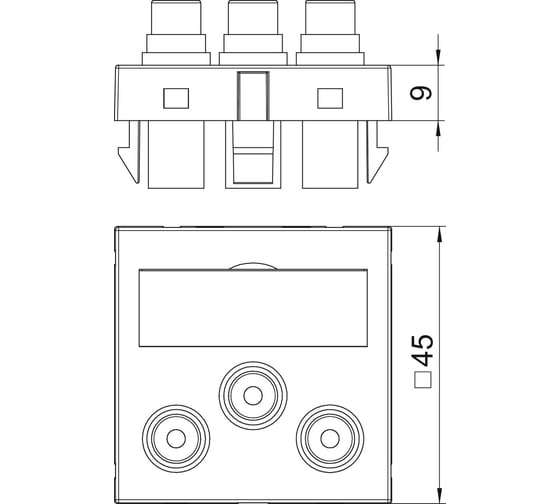 Розетка мультимедийная OBO Bettermann Audio-Video, 1 модуль Modul45, 45x45 мм, цвет алюминиевый лак 6105168