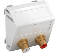 Розетка мультимедийная OBO Bettermann Audio-Cinch, 1 модуль Modul45, 45x45 мм (наклонная), белая 6105078