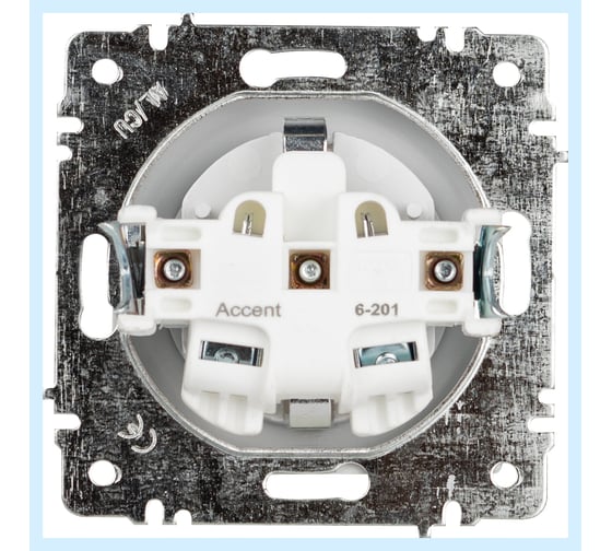 Розетка Intro Accent 620101 2Р 16А/250В, IP20, СУ, AL/CU, белый Б0063653