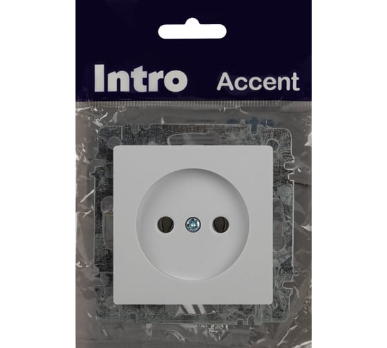 Розетка Intro Accent 620101 2Р 16А/250В, IP20, СУ, AL/CU, белый Б0063653