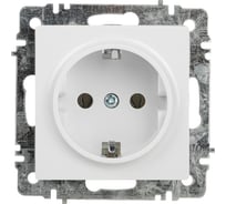 Розетка Intro Accent 620201 2PE Schuko, 16А250В, IP20, СУ, AL/CU, белый Б0063678
