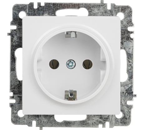 Розетка Intro Accent 620201 2PE Schuko, 16А250В, IP20, СУ, AL/CU, белый Б0063678