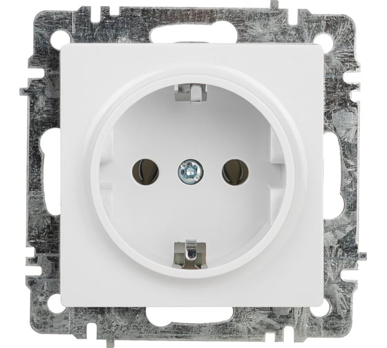 Розетка Intro Accent 620201 2PE Schuko, 16А250В, IP20, СУ, AL/CU, белый Б0063678 1