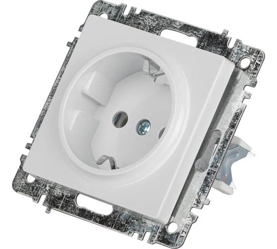 Розетка Intro Accent 620201 2PE Schuko, 16А250В, IP20, СУ, AL/CU, белый Б0063678