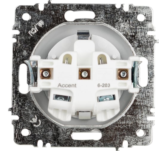 Розетка Intro Accent 620301 2PE Schuko с крышкой, 16А250В, IP20, СУ, AL/CU, белый Б0063709