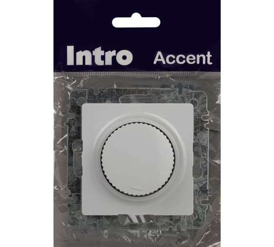 Светорегулятор Intro Accent 640101 поворотный, 600 Вт, 230 В, IP20, СУ, белый Б0063668