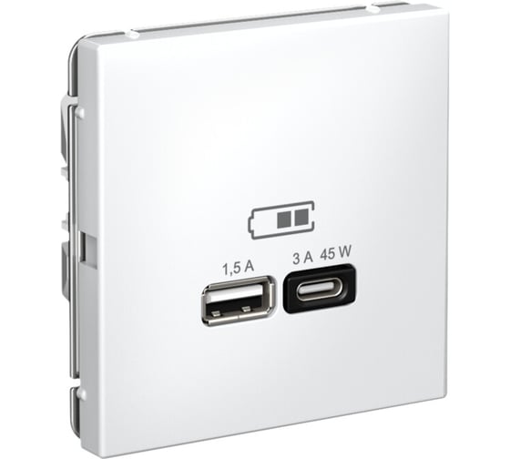 USB Розетка A + тип-C Systeme Electric ArtGallery Лотос 45Вт высокоскоростная зарядка QC, PD, механизм GAL001329