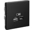 Розетка Systeme Electric USB A + тип-C ArtGallery 45 Вт высокоскор заряд QC PD механизм Карбон GAL001029 1