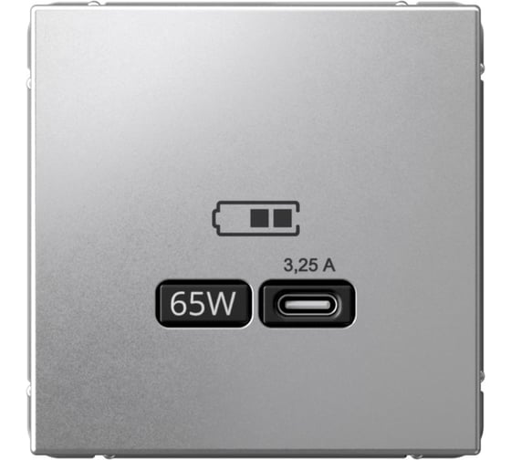 USB Розетка тип-С Systeme Electric ArtGallery Алюминий 65Вт высокоскоростная зарядка QC, PD, механизм GAL000327 1