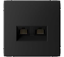 Розетка двойная компьютерная RJ45+RJ45 Systeme Electric ArtGallery Карбон, кат.6А, механизм GAL001088