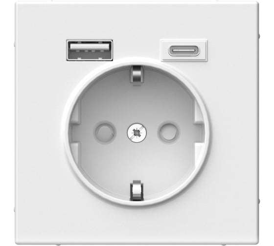 Розетка 16А с 2 USB A+C Systeme Electric ArtGallery Белый, 5В/2,4А/3,0А, 2x5В/1,5А, механизм GAL000132