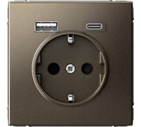 Розетка 16А с 2 USB A+C Systeme Electric ArtGallery Мокко, 5В/2,4А/3,0А, 2x5В/1,5А, механизм GAL000632