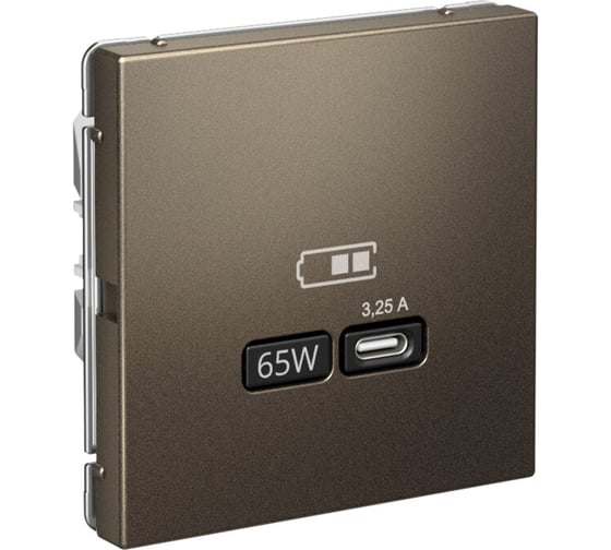 USB Розетка тип-С Systeme Electric ArtGallery Мокко 65Вт высокоскоростная зарядка QC, PD, механизм GAL000627