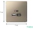 USB Розетка A + тип-C Systeme Electric ArtGallery Шампань 45Вт высокоскоростная зарядка QC, PD, механизм GAL000529 3