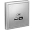 USB Розетка A + тип-C Systeme Electric ArtGallery Алюминий 45Вт высокоскоростная зарядка QC, PD, механизм GAL000329 3