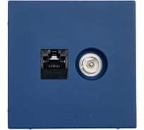 Розетка Systeme Electric ArtGallery Аквамарин двойная ТВ + компьютерная RJ45, кат. 5Е GAL001189