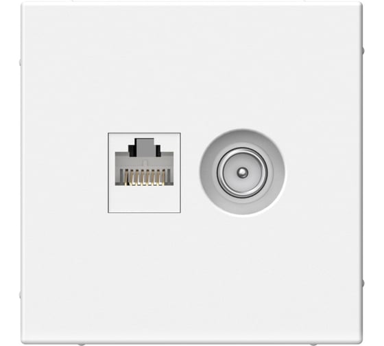 Розетка Systeme Electric ArtGallery Лотос двойная ТВ + компьютерная RJ45, кат. 5Е GAL001389