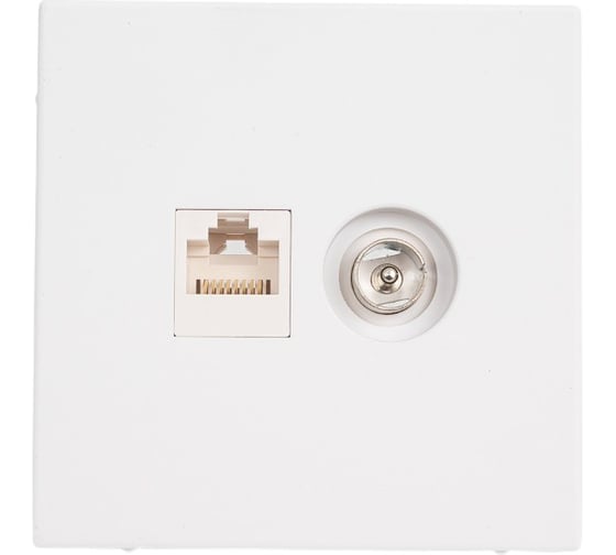 Розетка Systeme Electric ArtGallery Лотос двойная ТВ + компьютерная RJ45, кат. 5Е GAL001389 1