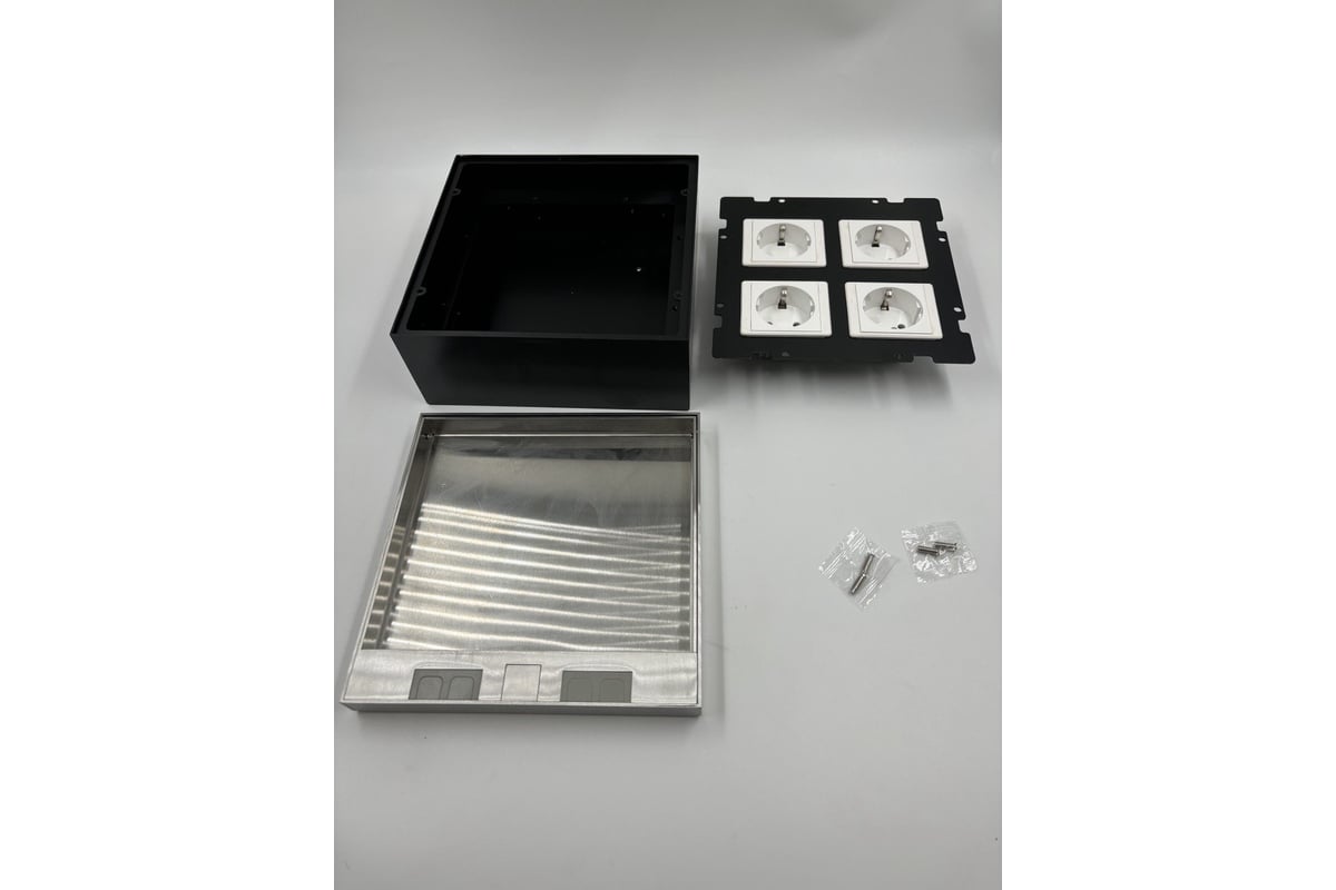 Встраиваемая выдвижная розетка для пола Inrior на 4 EURO DB-03-80 ...