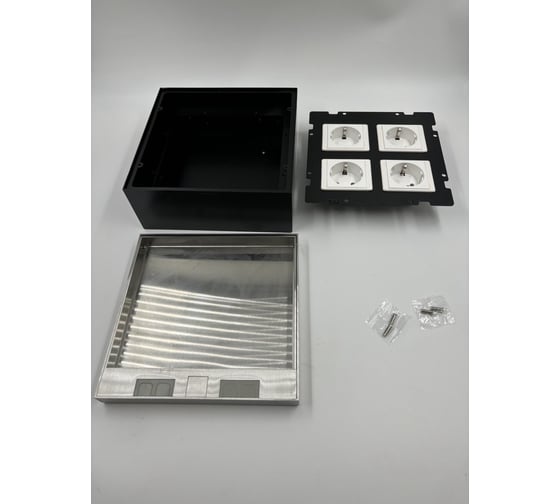 Встраиваемая выдвижная розетка для пола Inrior на 4 EURO DB-03-90