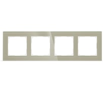 Рамка 4-местная Smartbuy стекло коричневая "Нептун" SBE-05br-Glass-FR-4