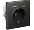 Розетка 16А с 2 USB A+C Systeme Electric ArtGallery Базальт 5В/2,4А/3,0А, 2x5В/1,5А, механизм GAL001432 2