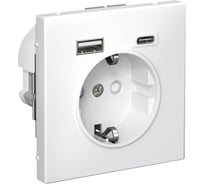 Розетка 16А с 2 USB A+C Systeme Electric ArtGallery Лотос 5В/2,4А/3,0А, 2x5В/1,5А, механизм GAL001332