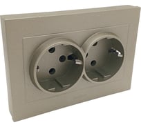 Розетка 2-ая Ovivo с/з GRANO, антрацит, 400-130300-907