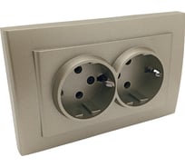 Розетка 2-ая Ovivo с/з MINA, антрацит, 401-130300-907