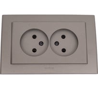 Розетка 2-ая Ovivo б/з MINA, антрацит, 401-130300-908