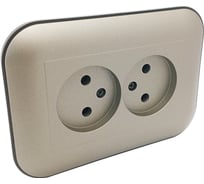 Розетка 2-ая Ovivo б/з LOFT, антрацит/черный, 404-130308-908