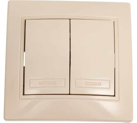 Переключатель Intro Plano 110702 двухклавишный, 10А250В, IP20, СУ, слоновая кость Б0053804 1