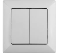 Переключатель Intro Solo 410701 двухклавишный 10А250В, IP20, СУ, белый Б0053609
