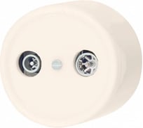 Розетка R/TV-SAT Bironi проходная, керамика, цвет Песочное золото B1-304-04