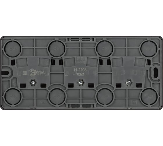 Розетка ЭРА Эксперт 11220805 тройная с заземлением 3x2PE Schuko, IP20, 16A250В, открытой установки, антрацит Б0063007