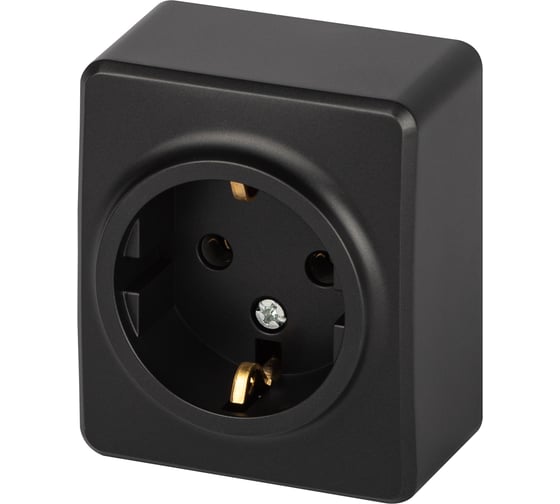Розетка ЭРА Эксперт 11220305 2PE Schuko IP20 16A250В открытой установки антрацит Б0063008