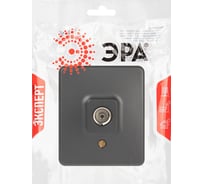 Розетка одиночная ЭРА Эксперт 11320105 TV IP20, открытой установки, антрацит Б0063024