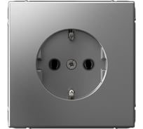 Розетка Systeme Electric ArtGallery Сталь с заземлением, 16А, механизм GAL000943