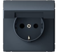 Розетка Systeme Electric ArtGallery Грифель с заземлением со шторками с крышкой, 16А, IP20, механизм GAL000746